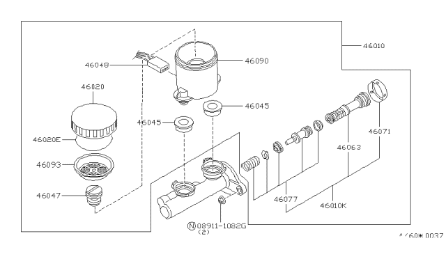 1987 Nissan 200SX Brake Master Cylinder Diagram