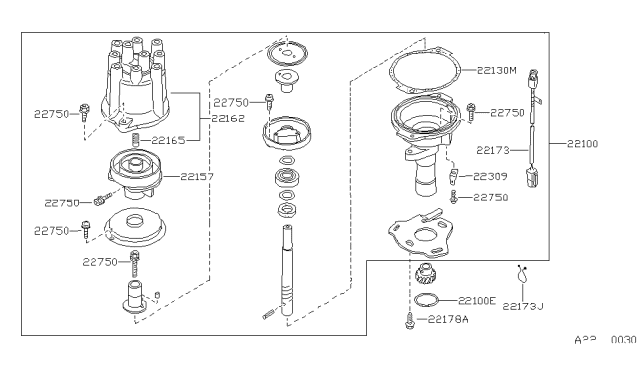 1987 Nissan 200SX Distributor & Ignition Timing Sensor Diagram 2