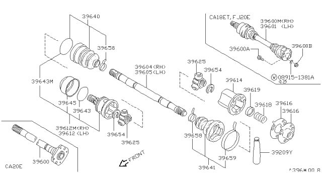 1984 Nissan 200SX Rear Drive Shaft Diagram