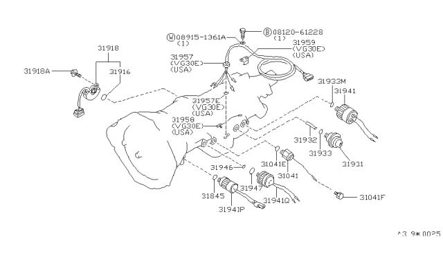 1986 Nissan 200SX Bolt Diagram for 01121-00381