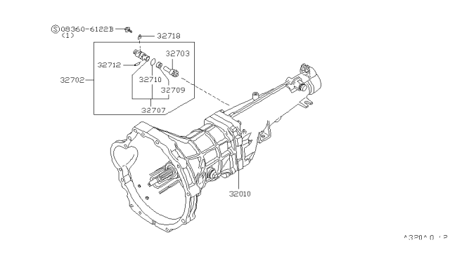 1985 Nissan 200SX Manual Transmission, Transaxle & Fitting Diagram