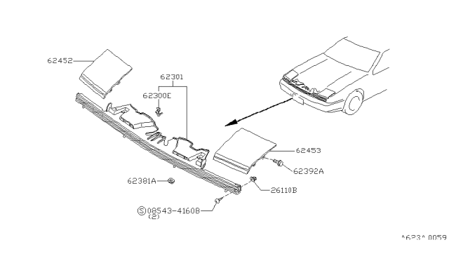 1988 Nissan 200SX Screw-Machine Diagram for 62455-01F00