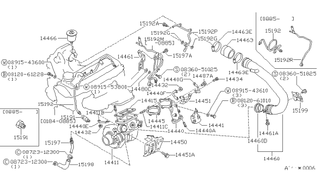 1986 Nissan 200SX Outlet Tube-Oil Diagram for 15197-17F05