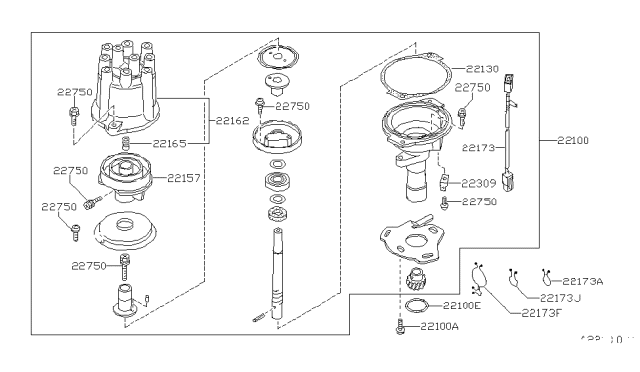 1988 Nissan 200SX Distributor & Ignition Timing Sensor Diagram 1