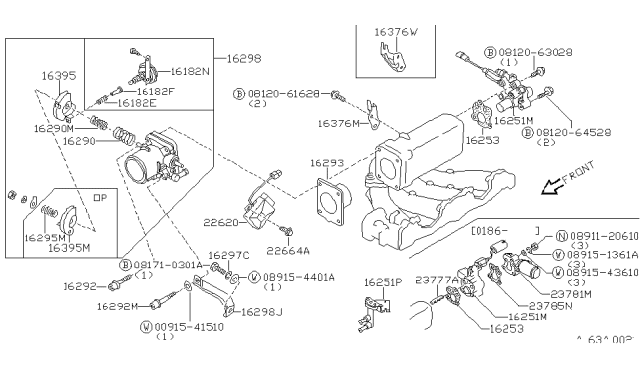 1987 Nissan 200SX Bolt Hex Diagram for 08171-0301A