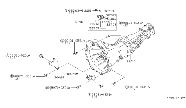 1986 Nissan 200SX Manual Transmission Assembly Diagram for 32010-06F64