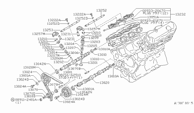 1987 Nissan 200SX Valve Intake Diagram for 13201-D2000