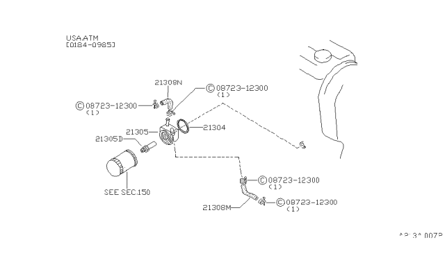 1987 Nissan 200SX Oil Cooler Diagram 1