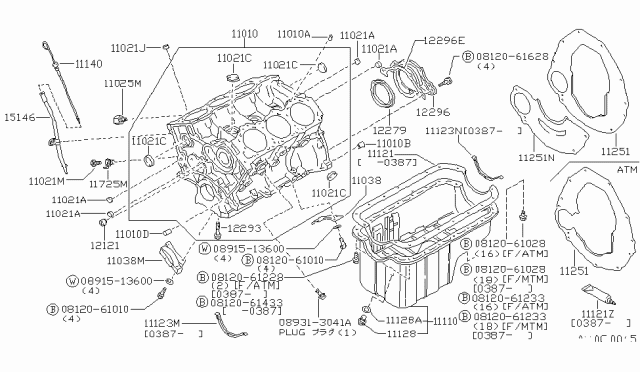 1986 Nissan 200SX Gauge-Oil Level Diagram for 11140-43L02