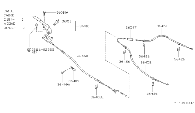 1985 Nissan 200SX Parking Brake Control Diagram 1