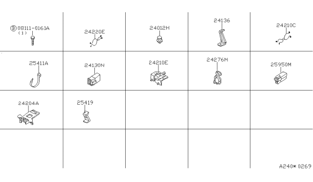 1986 Nissan 200SX Clip-Wiring Harness Diagram for 24229-01F00