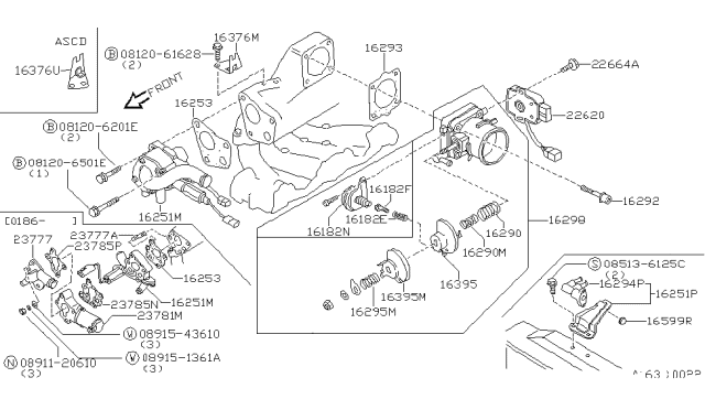 1986 Nissan 200SX Throttle Chamber Diagram 1