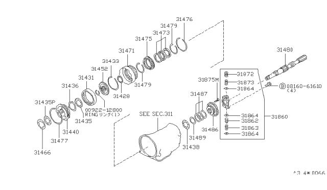 1985 Nissan 200SX Governor,Power Train & Planetary Gear Diagram 2