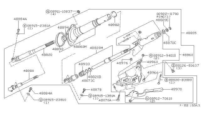 1985 Nissan 200SX Bolt Diagram for 48968-02F00