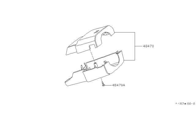 1986 Nissan 200SX Cover Set-Steering Column Blk Diagram for 48470-32F02