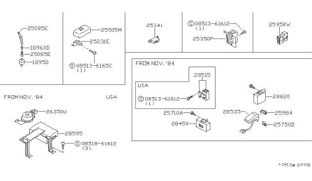 1987 Nissan 200SX Clip Diagram for 24210-01F15