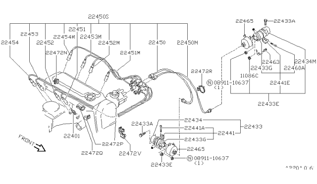 1984 Nissan 200SX Wire Assembly-Lead Ignition Coil Diagram for 24181-01E05