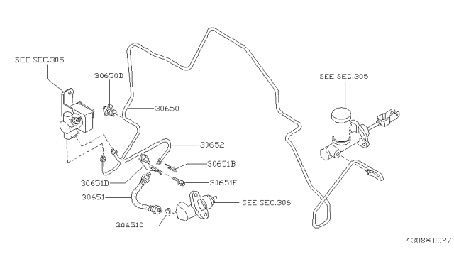 1988 Nissan 200SX Clutch Piping Diagram