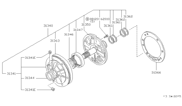 1987 Nissan 200SX Engine Oil Pump Diagram