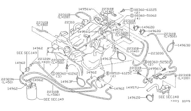 1987 Nissan 200SX Screw Machine Diagram for 08360-52522