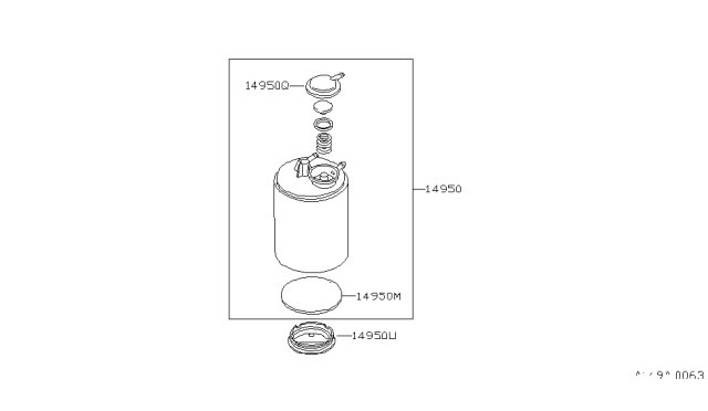 1988 Nissan 200SX CANISTER Assembly EVAP0RATION Diagram for 14950-67S00