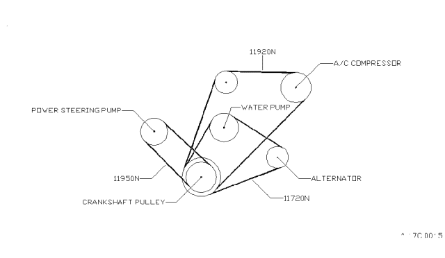 1987 Nissan 200SX Fan,Compressor & Power Steering Belt Diagram 2