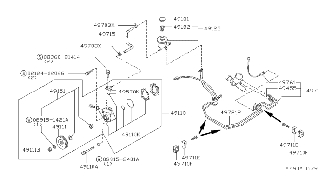 1985 Nissan 200SX Power Steering Pump Diagram 2