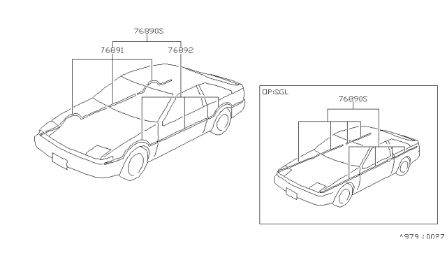 1986 Nissan 200SX Accent Stripe Diagram 2