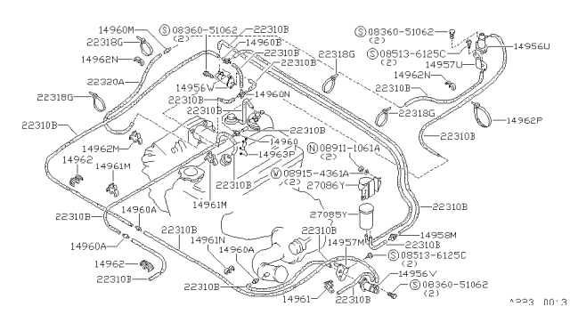 1988 Nissan 200SX Nut Diagram for 08911-1061A