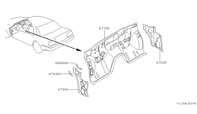 1987 Nissan 200SX Dash Panel & Fitting Diagram