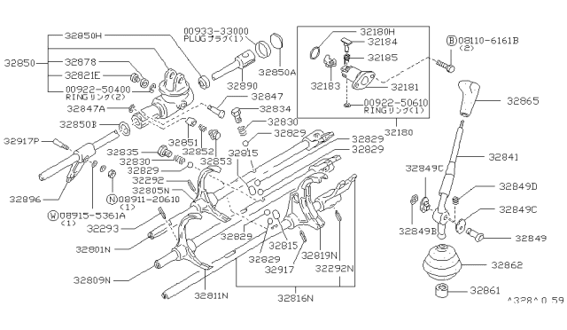 1985 Nissan 200SX Pin Diagram for 32849-H1010