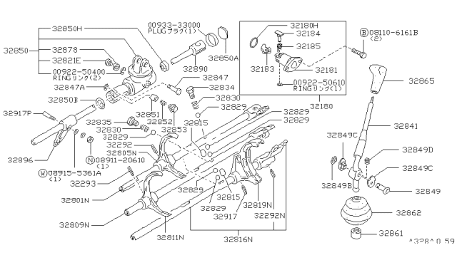 1985 Nissan 200SX Transmission Shift Control Diagram