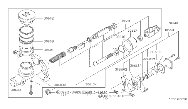 1986 Nissan 200SX Clutch Master Cylinder Diagram