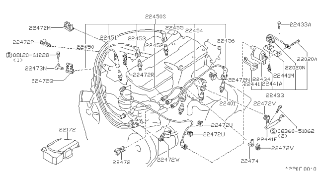 1988 Nissan 200SX Power TRANSISTER Assembly Diagram for 22020-32F10