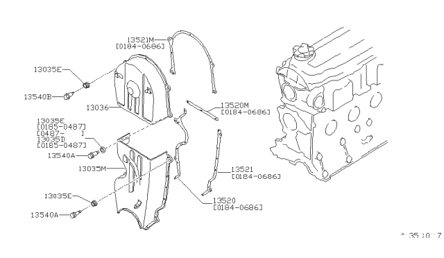 1985 Nissan 200SX Cover-Front Diagram for 13560-D0113