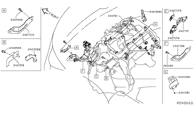 2014 Nissan Pathfinder Bracket-Engine Harness Diagram for 24239-5AA2A