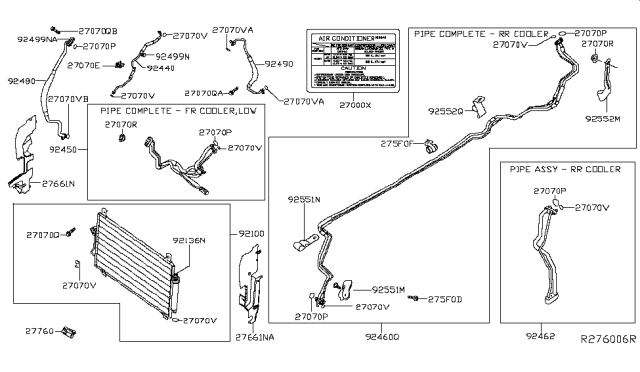 2014 Nissan Pathfinder Pipe-Front Cooler,Low Diagram for 92450-3JV0A