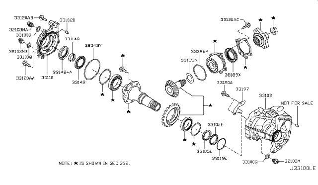 2014 Nissan Pathfinder Seal-O Ring Diagram for 33118-3KA0A