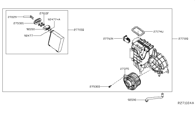 2014 Nissan Pathfinder EVAPORATOR Diagram for 27410-3JV0C