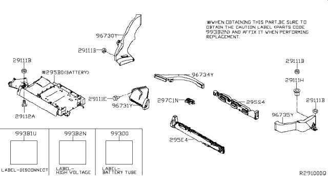 2014 Nissan Pathfinder Duct-DC/DC Outlet Diagram for 96734-9NB0A