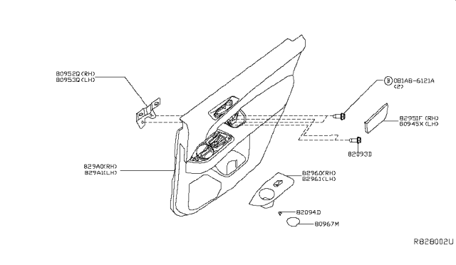 2014 Nissan Pathfinder Rear Door Trimming Diagram