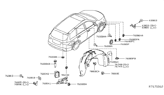 2014 Nissan Pathfinder Body Side Fitting Diagram