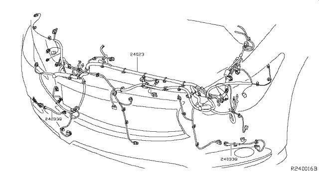 2014 Nissan Pathfinder Harness-Sub Diagram for 24023-3KY0D