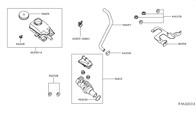 2014 Nissan Pathfinder Cylinder Assy-Brake Master Diagram for 46010-3JV0A