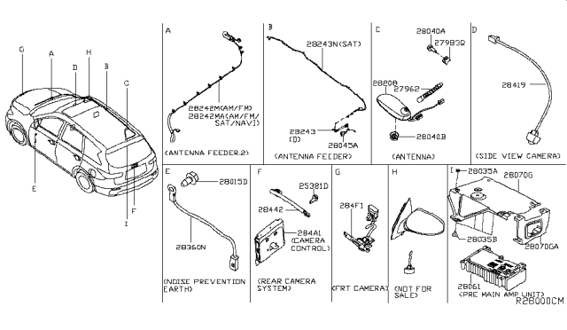 2014 Nissan Pathfinder Bracket-Active Noise Controller Diagram for 28070-3JV1A