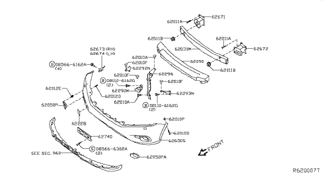 2014 Nissan Pathfinder Front Bumper Diagram 2