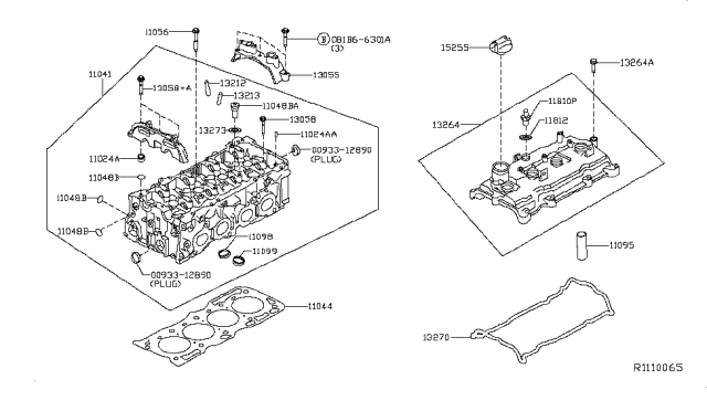 2014 Nissan Pathfinder Cylinder Head & Rocker Cover Diagram