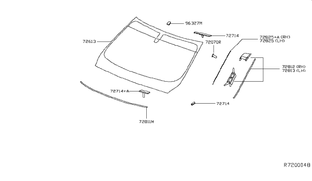 2014 Nissan Pathfinder Front Windshield Diagram