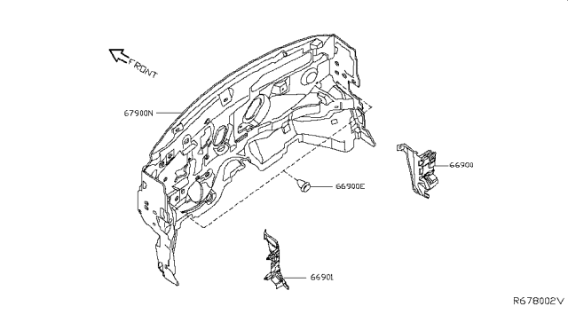 2014 Nissan Pathfinder Dash Trimming & Fitting Diagram