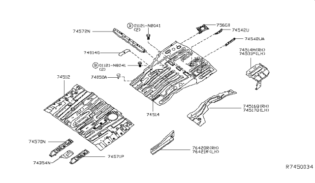 2014 Nissan Pathfinder Nut-Plate Diagram for G43C9-3JVMA